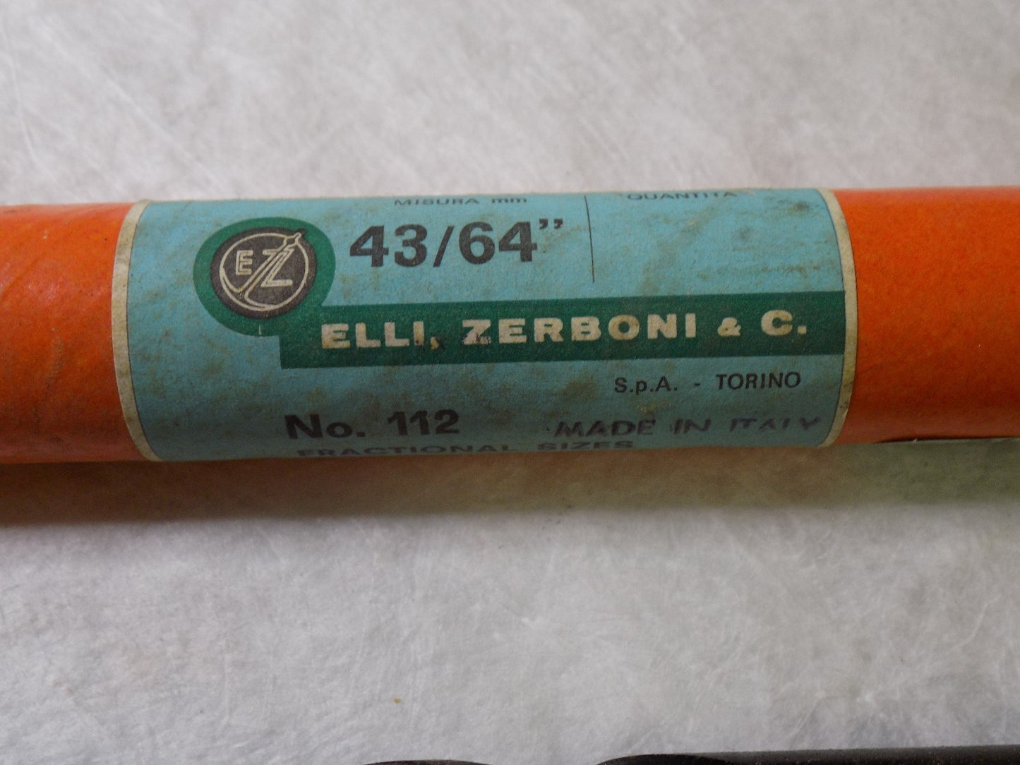 Elli Zerboni & C. #112 01180439 Jobber Drill HSS 43/64" 118º Pt Angle Lot of 4