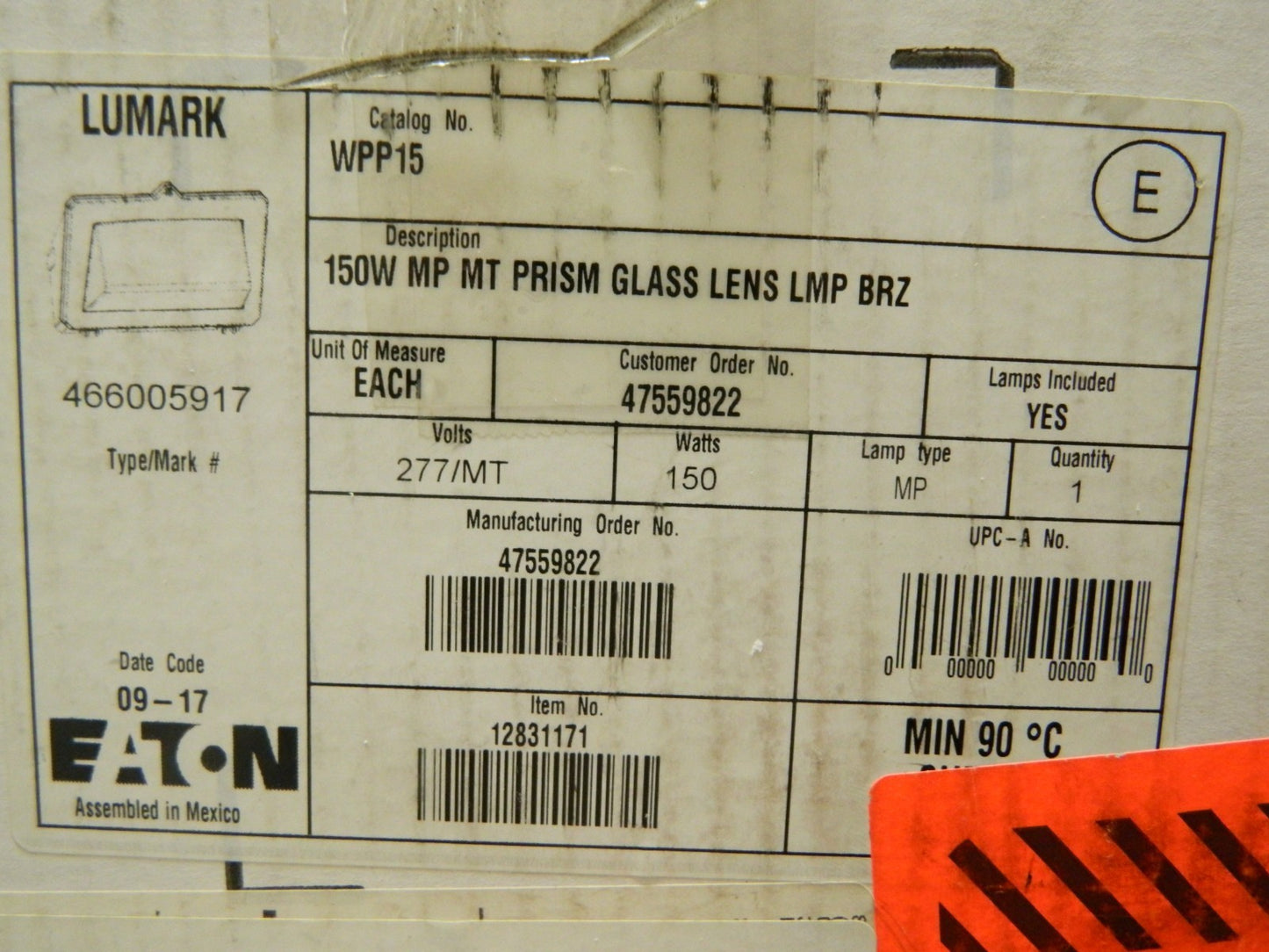 Cooper Lighting Lumark Wal-Pak 150 Watt Dark Bronze 120-277 WPP15
