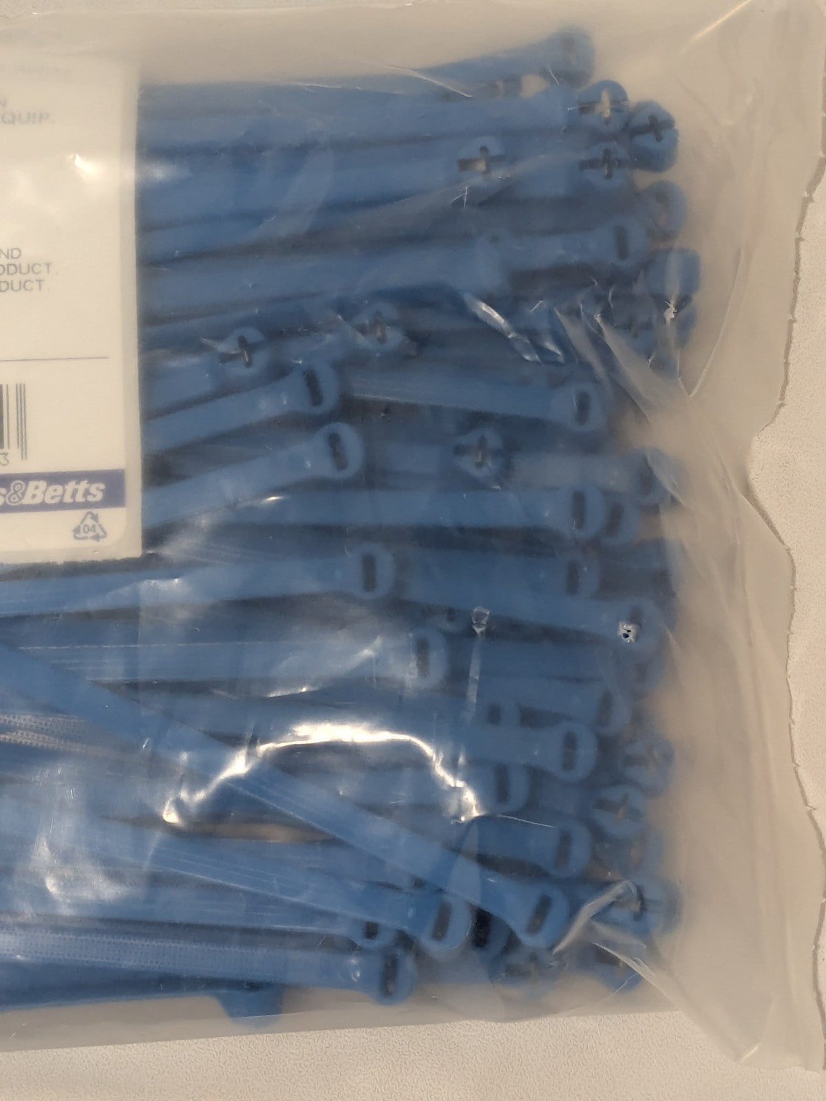 T&B Ty-Rap Detectable Cable Tie: Stainless Steel Barb, 7.2" L, 100 Pk TY525M-NDT