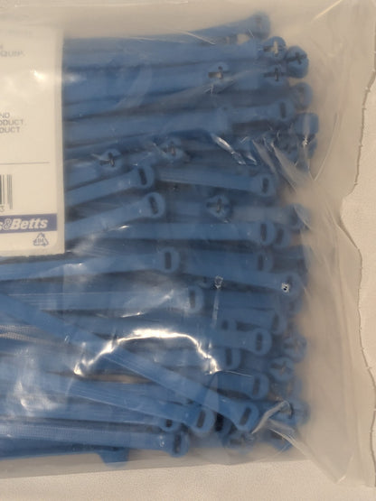 T&B Ty-Rap Detectable Cable Tie: Stainless Steel Barb, 7.2" L, 100 Pk TY525M-NDT