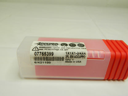 Accupro SC Sq End Mill 1'' Dia, 1-3/4'' LOC, 1'' S