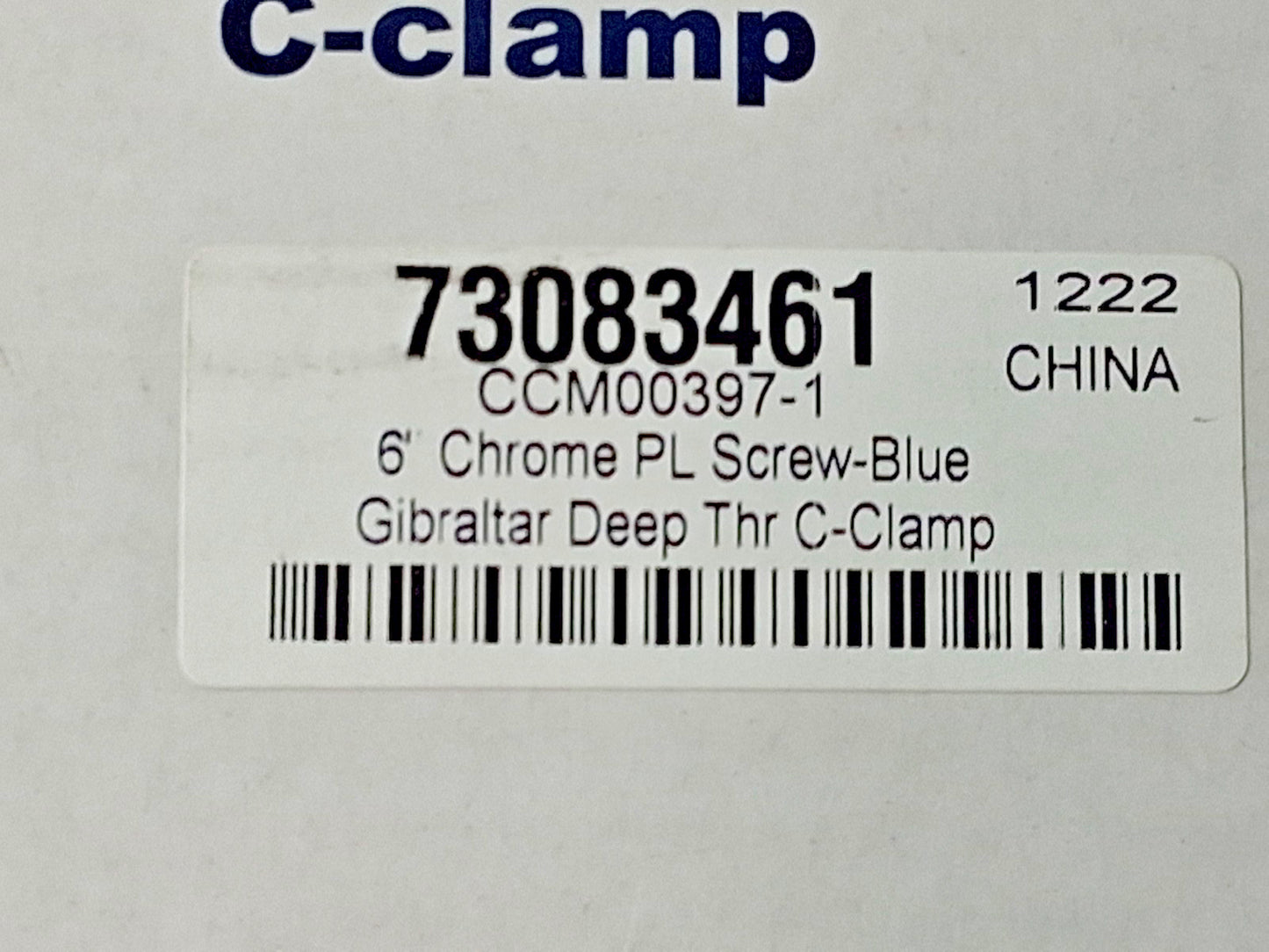 Gibraltar C-Clamp 6" Max Opening 4-1/8" Throat Depth Regular-Duty 73083461