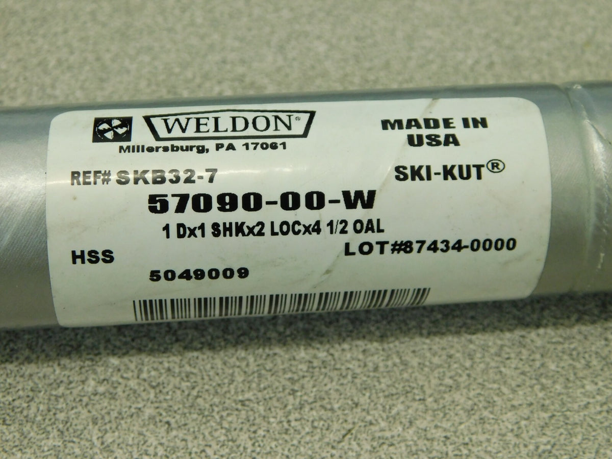 Weldon Roughing End Mill HSS 1" x 1" x 2" x 4-1/2   57090-00-W