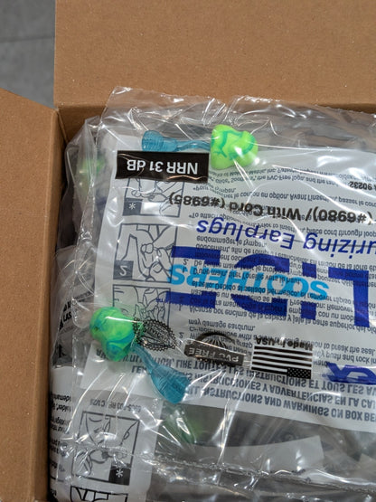 Moldex Earplugs: 31.00 dB, Foam, Bell, Push-In, Uncorded Case of 400 6980