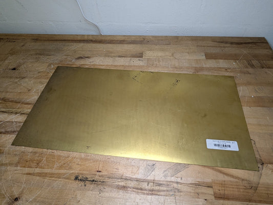 Brass Sheet Alloy 260 Half Hard Temper 24" Length 12" Width 0.032" Thick