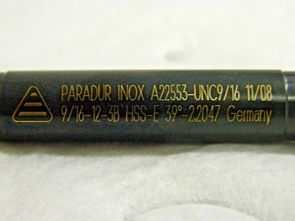 Prototyp HSS Machine Tap Paradur Inox 9/16"-12 3B 39º 4FL A22553-UNC9/16