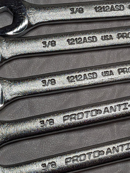 PROTO 3/8" Combination Wrench 7-23/32'' OAL, Steel, Satin Finish