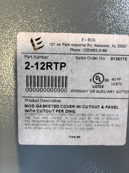 E-Box TYPE 3R GALVANIZED SCREW COVER RAIN PROOF TROUGH 29885  2-12RT