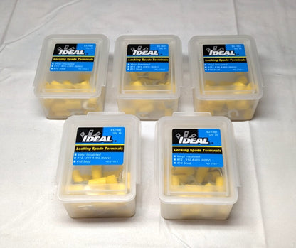 IDEAL Locking Spade Terminal Vinyl Insulated 10ga-12ga *5 Packs = 125PCS* 83-709
