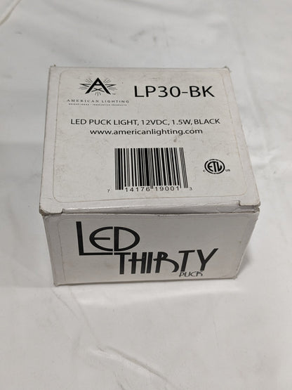 American Lighting LED Puck Light With 6-Foot Lead-Wire LP30-BK