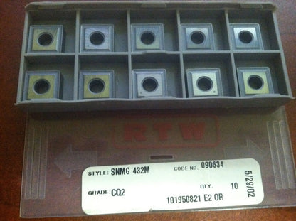 RTW SNMG 432M CQ2 Carbide Turning Inserts - Lot of 10