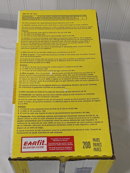 3M Earplugs: 29 dB, Foam, Cylinder, Roll Down, Uncorded Qty 200 311-1101