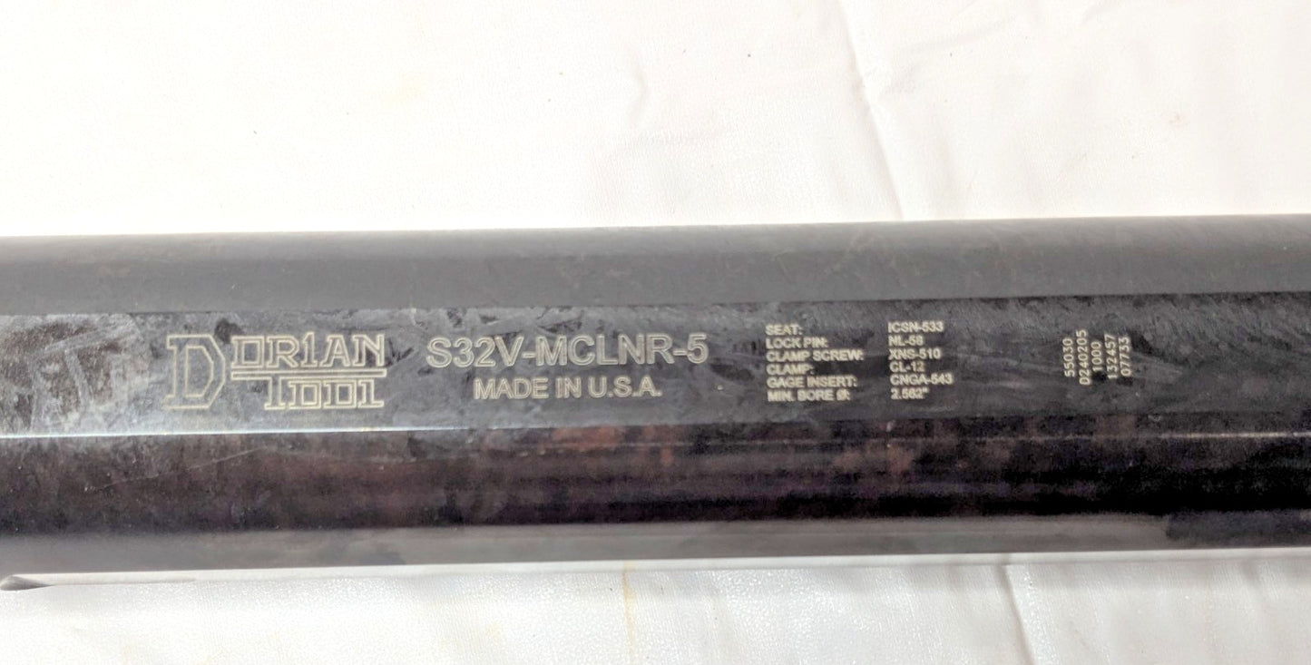 Dorian Tool Steel Indexable Boring Bar S32V-MCLNR-5 2.5620" Min 73310155030