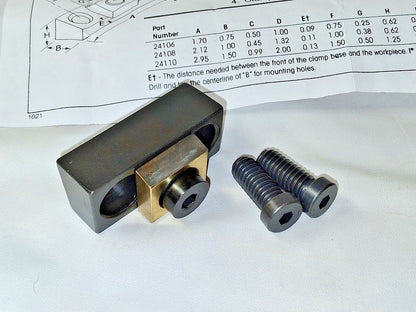 Mitee-Bite Serrated &amp; Smooth Steel Compact Style Screw Mount Toe Clamp 24106