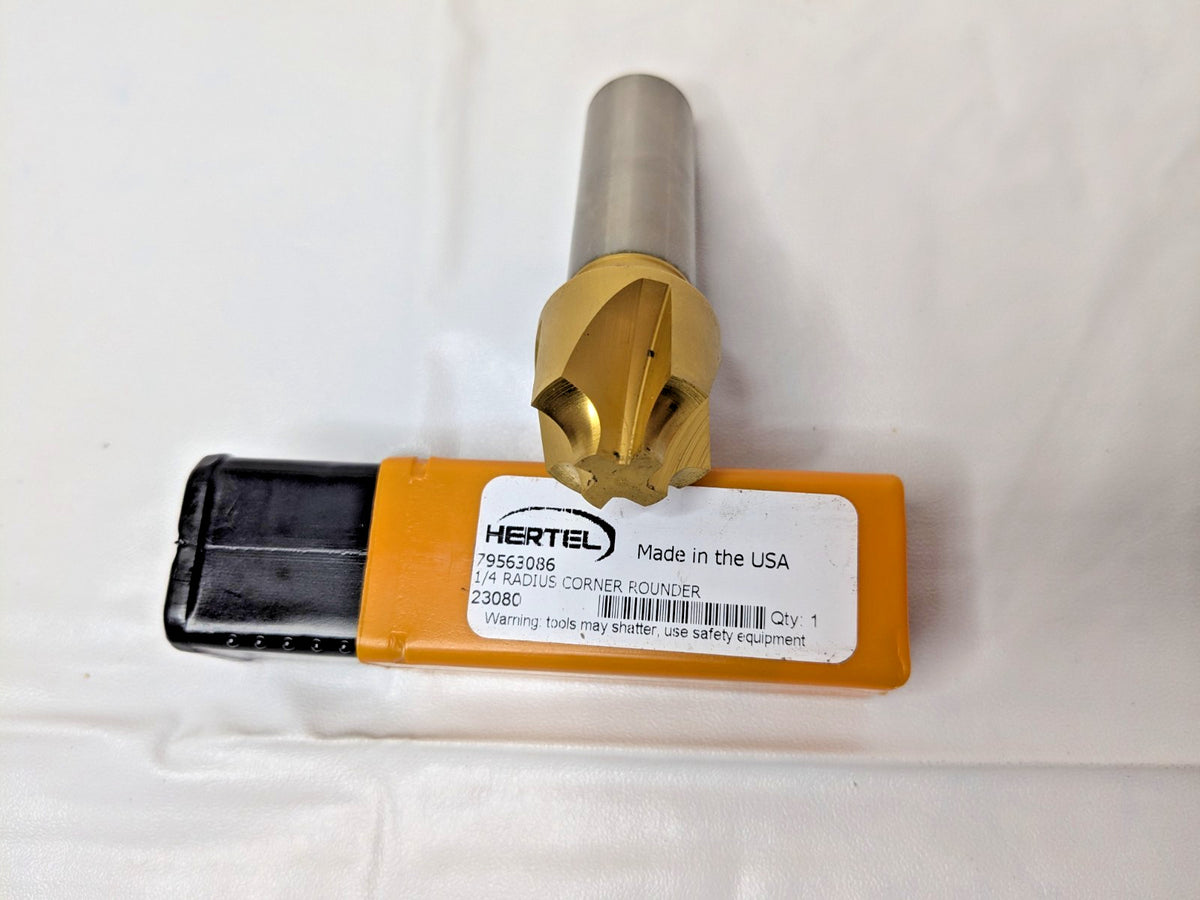 Hertel Cobalt Corner Rounding End Mill TiN 1/4"RE X 3-1/4"OAL 3/4"S 4FL 79563086