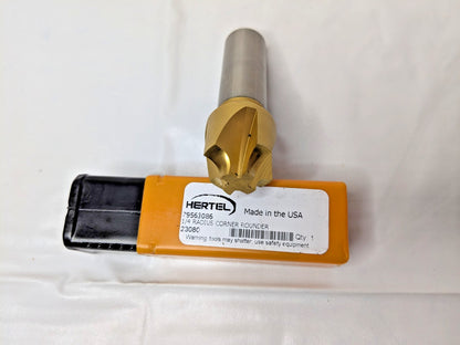 Hertel Cobalt Corner Rounding End Mill TiN 1/4"RE X 3-1/4"OAL 3/4"S 4FL 79563086