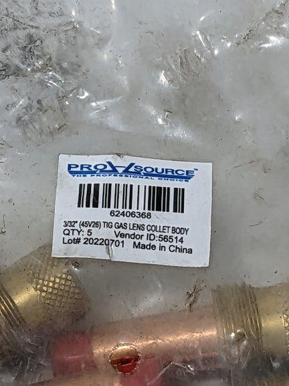 Pro-Source 3/32 Inch Gas Lens TIG Torch Collet Body Qty 5 62406368
