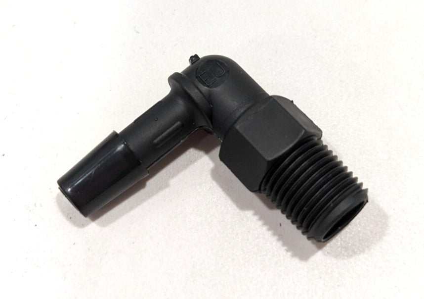Nylon Single Barbed 90deg Elbow  1/4" Barb x 1/8" MNPT Black   L2-4BN   *QTY 20*