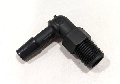 Nylon Single Barbed 90deg Elbow  1/4" Barb x 1/8" MNPT Black   L2-4BN   *QTY 20*