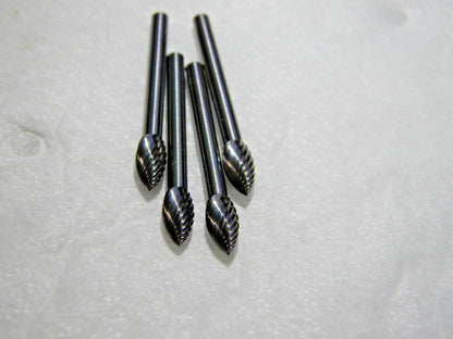 Metal Removal Burr  Flame 3/16" Carbide Burs QTY 4  M40447