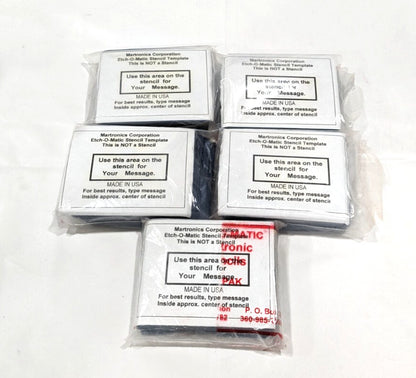 ETCH-O-MATIC  Etcher & Engraver 2-1/2 x 3"  STENCIL PK  *500 PACK*