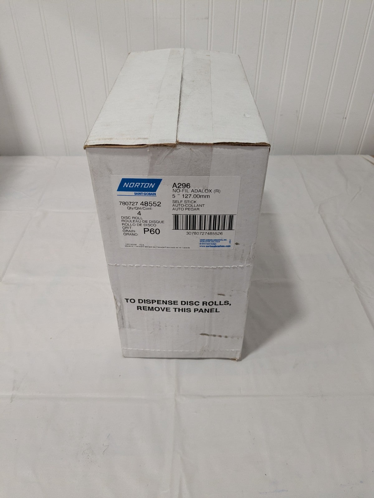 NORTON PSA Disc: 5″ Disc Dia, 60 Grit, Aluminum Oxide Box of 4 78072748552