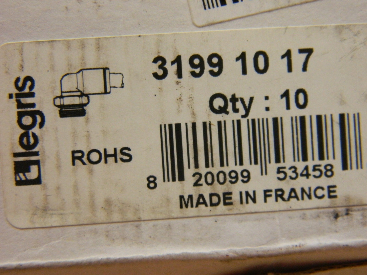 LEGRIS qty 10 Push-To-Connect Tube Fitting: Male Elbow, 3/8" Thread 3199 10 17