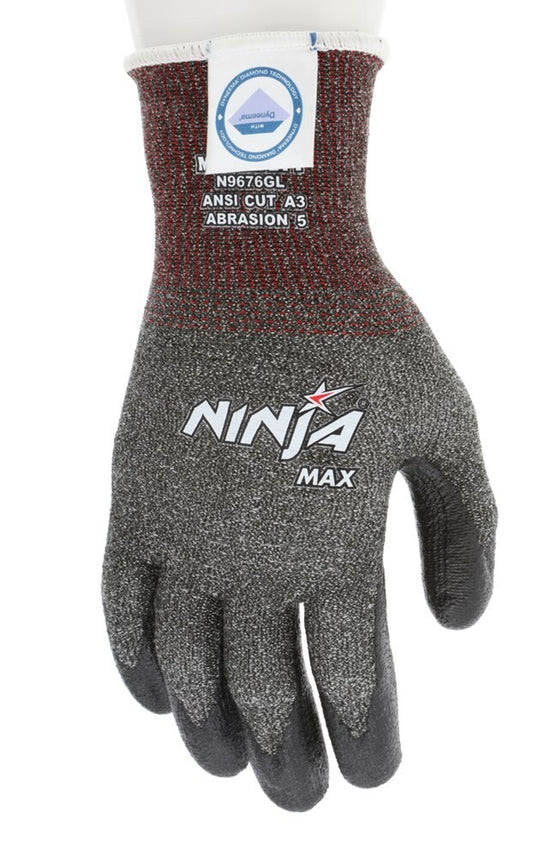12 PAIRS MCR Safety Ninja Max Cut-Resistant Work Gloves 10 Gauge Dyneema N9676GL