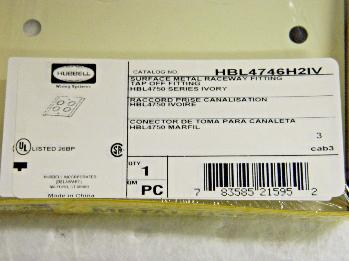 Hubbell Wiring Device-Kellems Rectangular Raceway Fittings Qty. 10 HBL4746H2IV