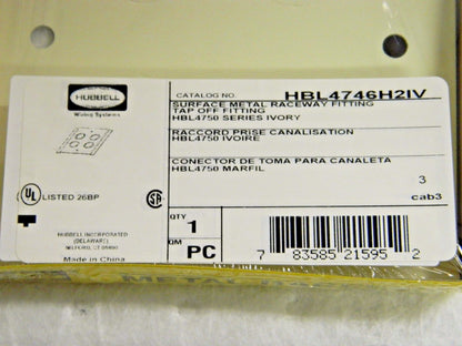 Hubbell Wiring Device-Kellems Rectangular Raceway Fittings Qty. 10 HBL4746H2IV