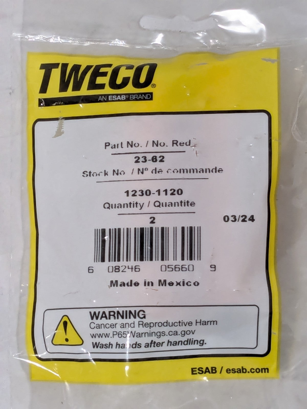Tweco 23 Series 23-62 Nozzle (5/8) Tip Recess - 2/pk - 1230-1120