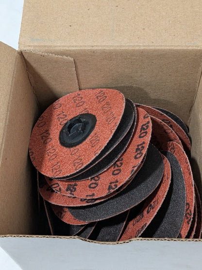 (50) Norton Quick-Change Disc: Type P, 3" Dia, 120G, Aluminum Oxide 69957399792
