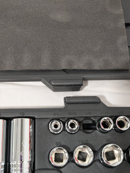 GEARWRENCH Socket Set: Deep Standard, 50 Pc, 3/8" Drive 80550P INCOMPLETE