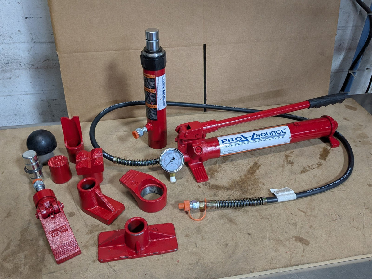 Pro Source Hydraulic Pump and Cylinder Kit 10 Ton Capacity 10,000 PSI Max.