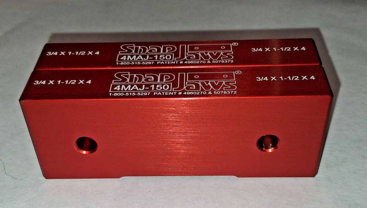 Snap Jaws Vise Jaw 4.00" W 1-1/2" H 0.7500" Thick Flat 2pc 4MAJ-150