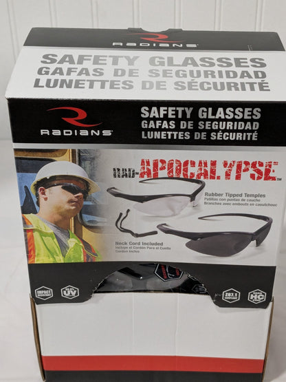Radians Safety Glasses, Clear Lens, Black Frame Box of 12 AP1-10-GF12