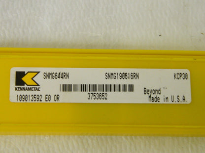 Kennametal Carbide Turning Insert SNMG644RN Grade KCP30 QTY 3 3753652