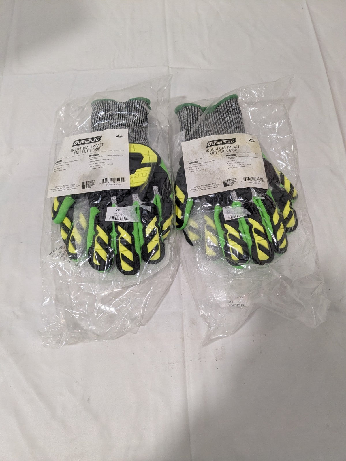 IronClad Impact Gloves, Sz S, Foam Nitrile Palm, 10" Long 2 Pairs INDI-KC5G