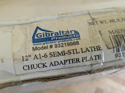 Gibraltar Adapter Back Plate for 12" Diameter Lathe Chucks A1-6 Mount