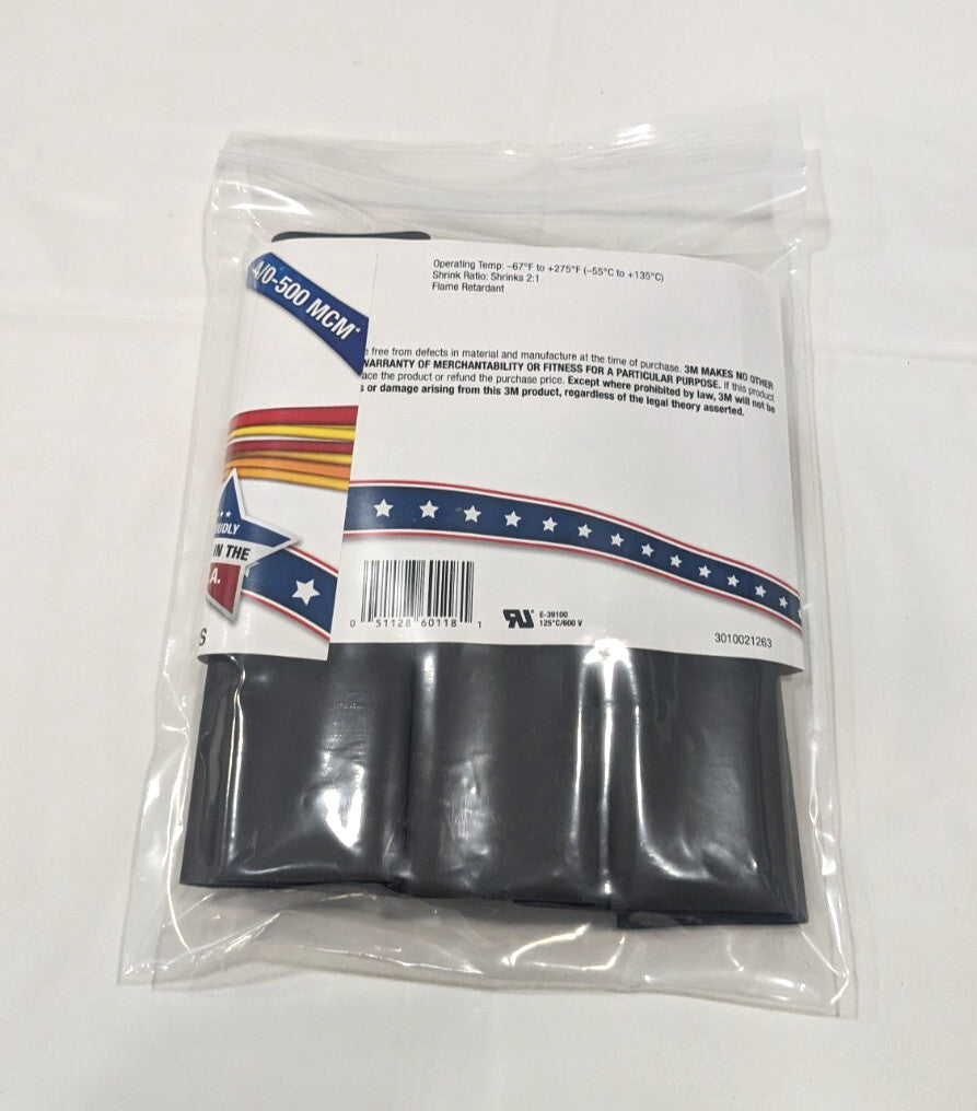3M Heat Shrink FP-301 Thin-Wall Tubing  6"-Black 10 pcs 7000133691