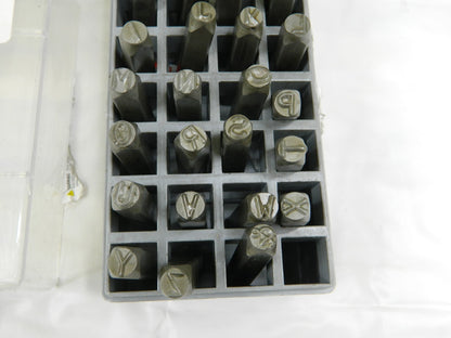 C.H. HANSON 27 Piece, 1/4 Character Steel Stamp Set DAMAGED CASE 20300