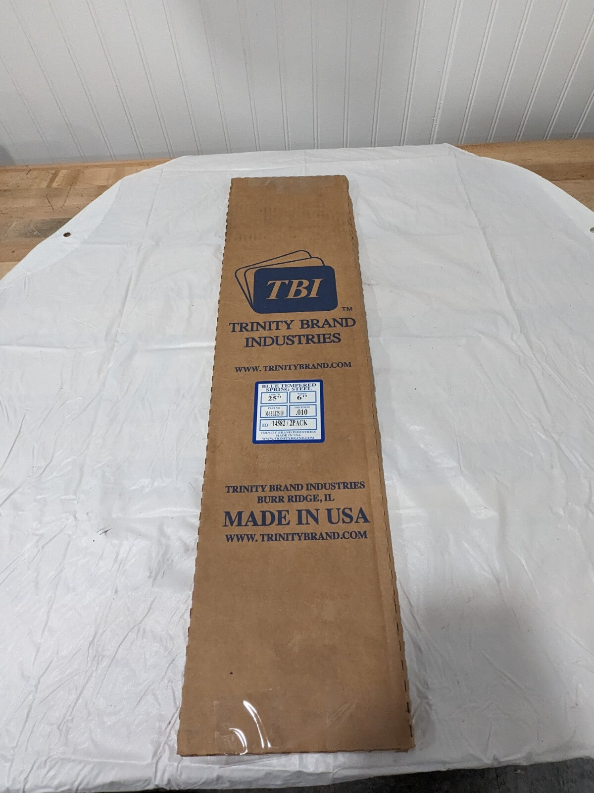 TBI 6" Wide x 25" Long x 0.01" Thick, Spring Steel Sheet Qty 2 M-6BLT25-10