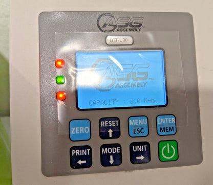 ASG Digital Torque Tester 30 Lbf-In (3.4 N.m) Max Cap w/Cert DTT-L-30 66652