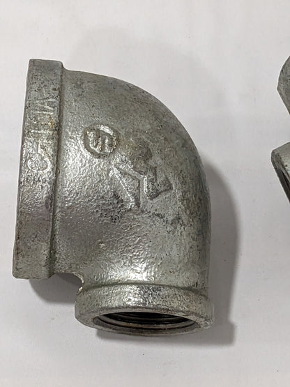 B&K MUELLER Malleable Iron Pipe 90 ° Reducing Elbow 2 x 1" Fitting Qty 2 510-185
