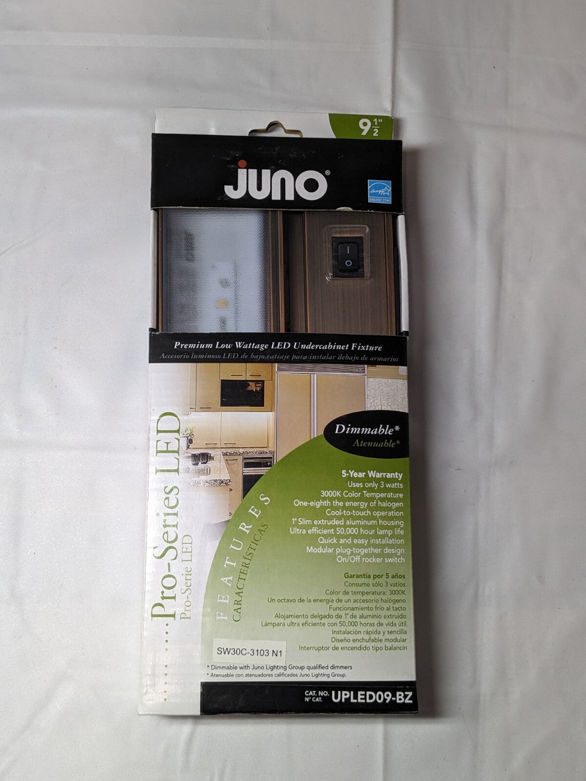 Juno Pro-Series LED Undercabinet Light Fixture 9-1/2" Bronze UPLED09-BZ