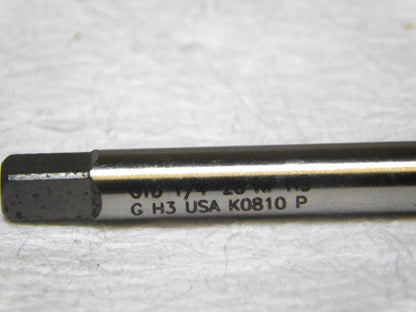 Widia HSS Hand Extension Tap 1/4-28 UNF H3 Limit 4Fl RH 6L Plug Chamfer 18842