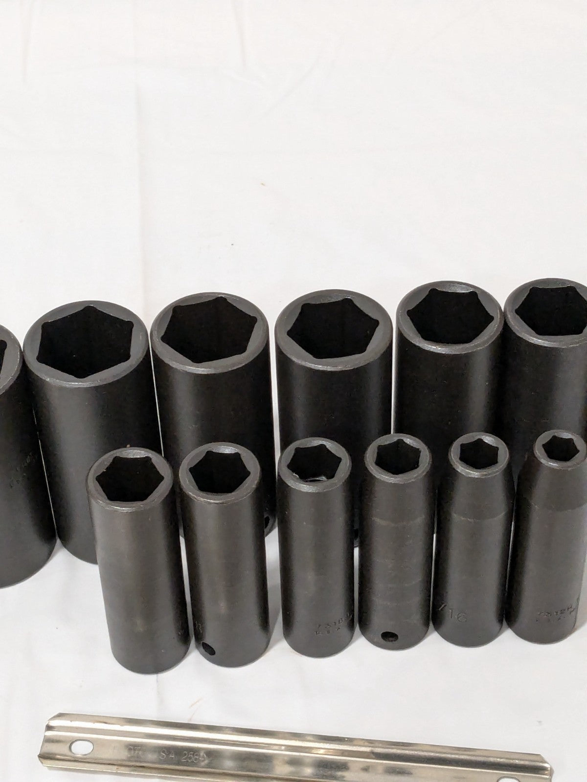 Proto Socket Set: Deep Impact, 15 Pc, 1/2" Drive, 3/8 to 1-1/4" J74114