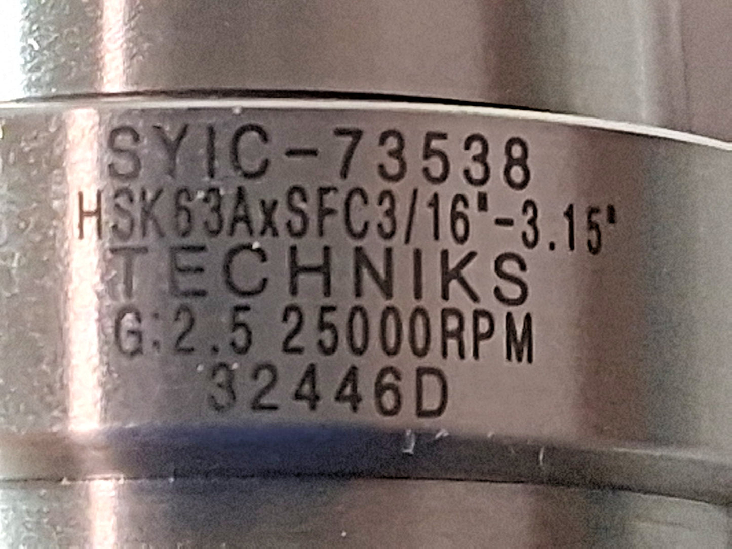 Techniks Shrink-Fit Tool Holder & Adapter HSK63A Taper Shank 73538