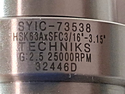 Techniks Shrink-Fit Tool Holder & Adapter HSK63A Taper Shank 73538