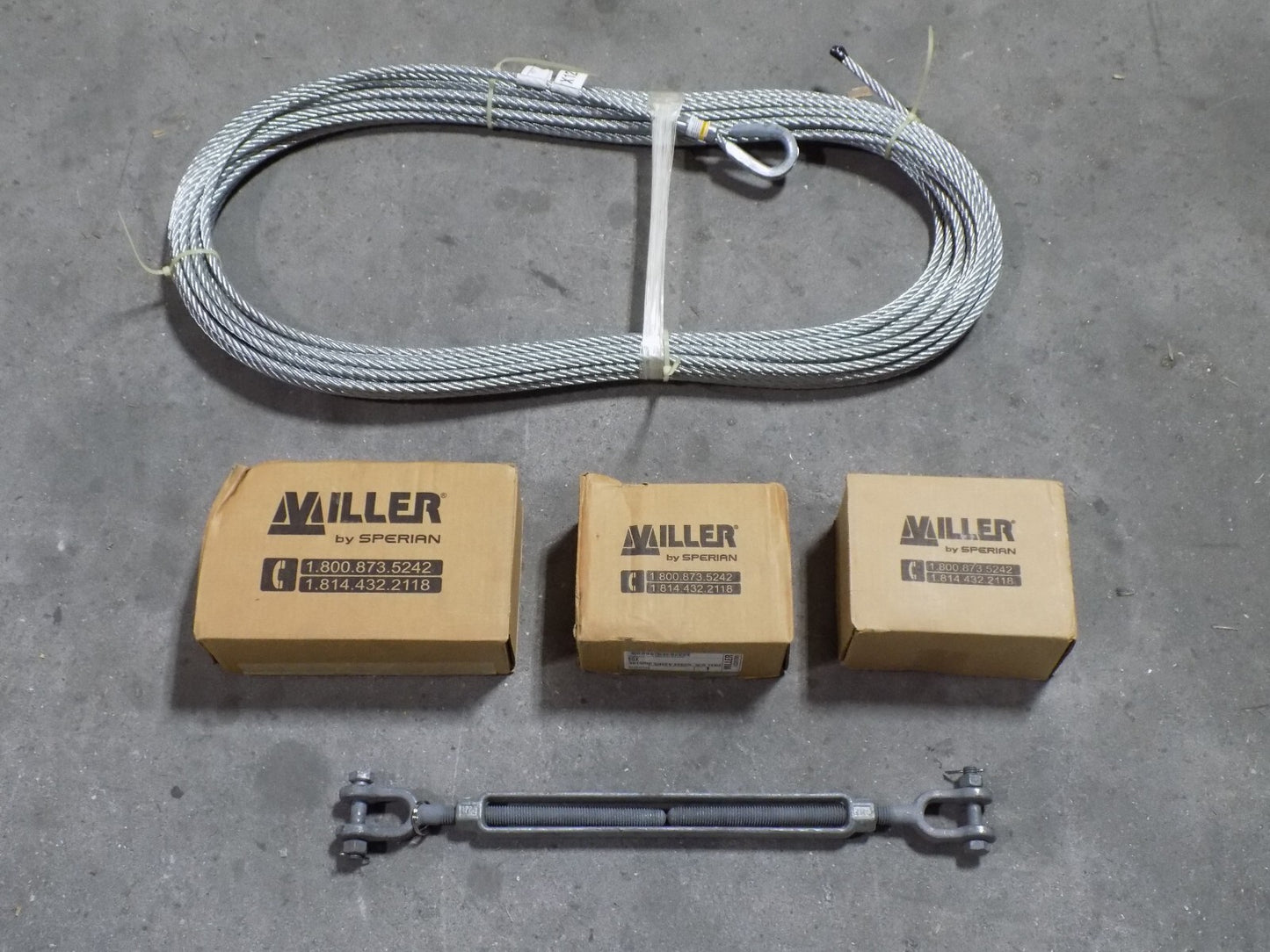 Miller SkyGrip Temporary Horizontal Lifeline System 120 Ft 300 Lb Capacity